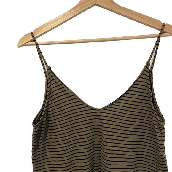 Zara Olive Green Striped Tank Top Size S - Picture 6 of 7